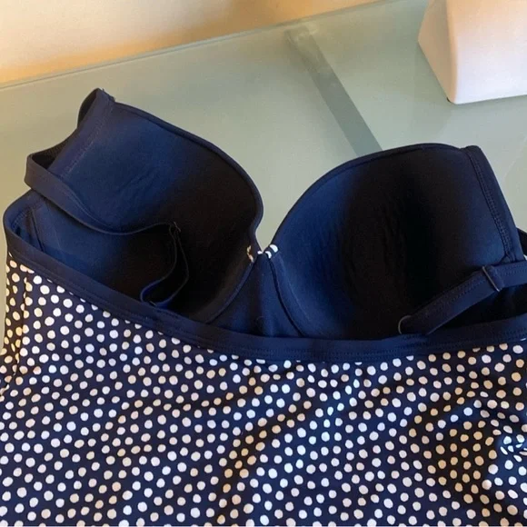 BODEN Navy and White Tankini Top Size 34C - Picture 7 of 8